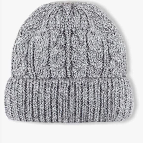 Nordstrom Cable Knit Beanie Hat O/S Gray unisex NWT - Picture 1 of 6